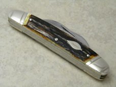 Bulldog Brand Germany 1st Generation Torched Stag Tobacco Large Congress Knife c.1985 - 1 of 336