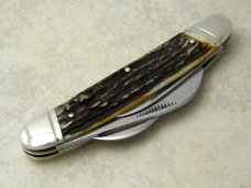Bulldog Brand Germany 1st Generation Torched Stag Tobacco Large Congress Knife c.1985 - 1 of 336