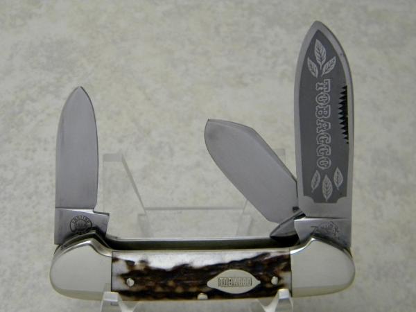 Bulldog Brand Germany 1st Generation Stag Tobacco 3 Blade Canoe Knife c.1986 - 1 of 294 Bulldog Brand Germany 1st Generation Stag Tobacco 3 Blade Canoe Knife c.1986 - 1 of 294