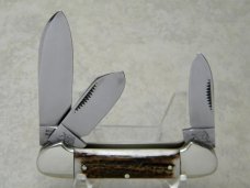 Bulldog Brand Germany 1st Generation Stag Tobacco 3 Blade Canoe Knife c.1986 - 1 of 294