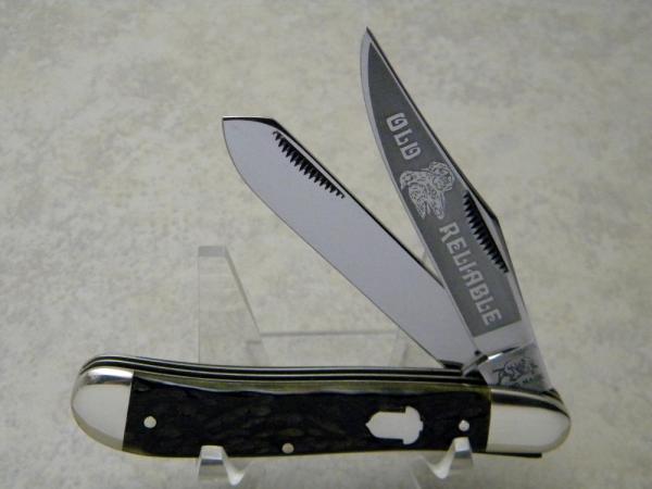 Bulldog Brand Germany 1st Generation Green Bone Old Reliable Dogleg Trapper Knife - 1 of 300