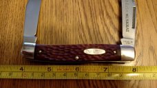 Old Cutler USA MUSKRAT 2 Blade Pocket Knife Jigged Handle Carbon Steel RARE #A1