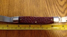 Old Cutler USA MUSKRAT 2 Blade Pocket Knife Jigged Handle Carbon Steel RARE #A1