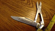  RANGER PROV. U.S.A. Pocket Knife W/Scissors Ultra Honed RARE Yellow #A1 (COLONIAL)?