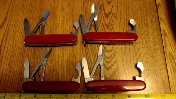  Vintage SABRE U.S.A Knife LOT 4 Pcs Multi Tool w/scissors Army Knife Never used