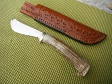 Butch Taylor Custom Knives Fixed Blade Knife, Beautiful Stag handle! Made in the USA!