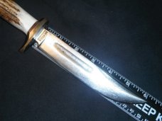 KARL PETERS JR SOLINGEN GERMANY VINTAGE HUNTING BOWIE KNIFE WITH SHEATH