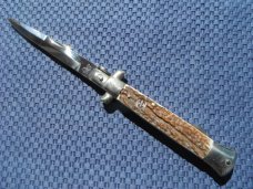 Mint NOS Italian Falcon Stiletto Style Beautiful  Stag Handles 9"discontinued Made In Italy