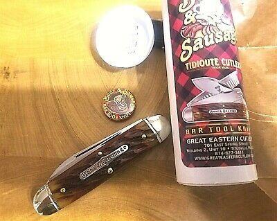 GEC #35 Bar Tool Knife Beer & Sausage Autumn Leaf Jigged Tidioute Cutlery 352320