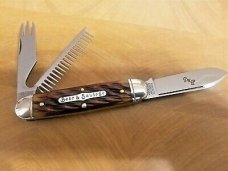 GEC #35 Bar Tool Knife Beer & Sausage Autumn Leaf Jigged Tidioute Cutlery 352320