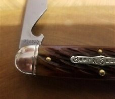 GEC #35 Bar Tool Knife Beer & Sausage Autumn Leaf Jigged Tidioute Cutlery 352320
