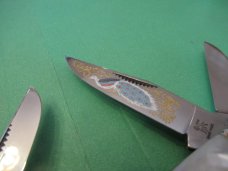 Bulldog Brand Mother of Pearl Peacock 5 Blade Sowbelly 