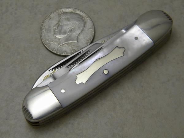 Fight'n Rooster Frank Buster Cutlery Co. Germany Pearl 4 Blade Canoe Knife