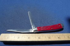 NOS Schrade Walden 1194G Knife USA Collectors Trapper Red Bone Handles W/Package