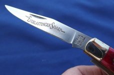 NOS Schrade Walden 1194G Knife USA Collectors Trapper Red Bone Handles W/Package