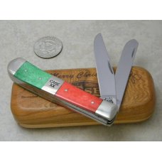 Case XX USA 2000 6254 Bone Merry Christmas Trapper Knife in Wood Display Box