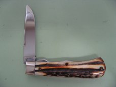 GREAT EASTERN 2008 SCOUT TRAPPER LOCKBACK WITH BURNT STAG SCALES