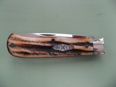 GREAT EASTERN 2008 SCOUT TRAPPER LOCKBACK WITH BURNT STAG SCALES