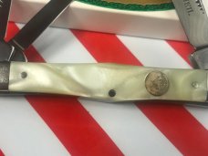 Weidmannsheil 3 Blade Whittler w/ Imitation Pearl w/ Green Tinted Handles -NOS -NM/M -Low prod run!
