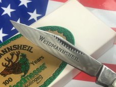 Weidmannsheil 3 Blade Whittler w/ Imitation Pearl w/ Green Tinted Handles -NOS -NM/M -Low prod run!