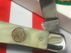 Weidmannsheil 3 Blade Whittler w/ Imitation Pearl w/ Green Tinted Handles -NOS -NM/M -Low prod run!