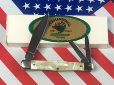Weidmannsheil 3 Blade Whittler w/ Imitation Pearl w/ Green Tinted Handles -NOS -NM/M -Low prod run!