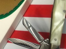 Weidmannsheil 3 Blade Whittler w/ Imitation Pearl w/ Green Tinted Handles -NOS -NM/M -Low prod run!