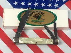 Weidmannsheil 3 Blade Whittler w/ Imitation Pearl w/ Green Tinted Handles -NOS -NM/M -Low prod run!
