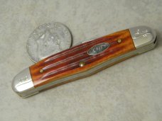Case XX USA 2010 Orange Bone 62046 1/2 Collectors Club Humpback Half Whittler Knife in Box