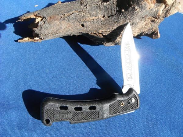 Buck Knives Model 442 Bucklite Lock-back Knife. Blade marked "Last production year El Cajon, CA. Buck Knives Model 442 Bucklite Lock-back Knife. Blade marked "Last production year El Cajon, CA.