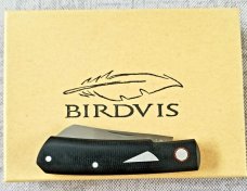 Birdvis Custom  Hitchcock Knife, 5/2020 DOB,W SLIP & Coa,Black Micarta, 3 3/8",Cpm-154, 2nd one made