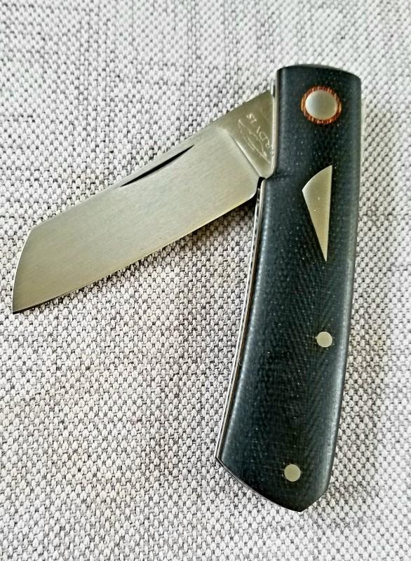 Birdvis Custom  Hitchcock Knife, 5/2020 DOB,W SLIP & Coa,Black Micarta, 3 3/8",Cpm-154, 2nd one made