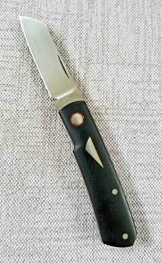 Birdvis Custom  Hitchcock Knife, 5/2020 DOB,W SLIP & Coa,Black Micarta, 3 3/8",Cpm-154, 2nd one made