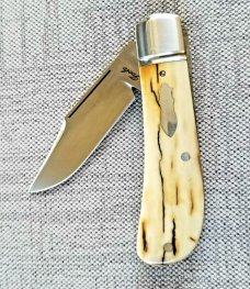 Bobby Toole Custom Mammoth Ivory Lannys Clip Knife, New, CPM-154 ,3 5" closed 