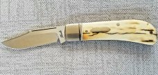 Bobby Toole Custom Mammoth Ivory Lannys Clip Knife, New, CPM-154 ,3 5" closed 