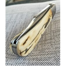 Bobby Toole Custom Mammoth Ivory Lannys Clip Knife, New, CPM-154 ,3 5" closed