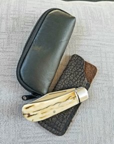 Bobby Toole Custom Mammoth Ivory Lannys Clip Knife, New, CPM-154 ,3 5" closed 