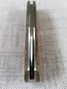 Pepe Jalomo Custom Native Knife, W/SLIP,r Coconut Shred Scales, made like micarta 3.75",Cpm-154 