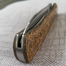 Pepe Jalomo Custom Native Knife, W/SLIP,r Coconut Shred Scales, made like micarta 3.75",Cpm-154 