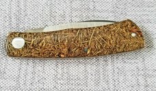 Pepe Jalomo Custom Native Knife, W/SLIP,r Coconut Shred Scales, made like micarta 3.75",Cpm-154 