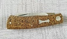 Pepe Jalomo Custom Native Knife, W/SLIP,r Coconut Shred Scales, made like micarta 3.75",Cpm-154 