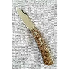 Pepe Jalomo Custom Native Knife WSLIPr Coconut Shred Scales made like micarta 375quotCpm-154