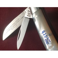 Bulldog Brand Knife, 4 blade, 3-5/8" Congress MOP, Religious, Mark 1:17, 1998, Solingen, Germany