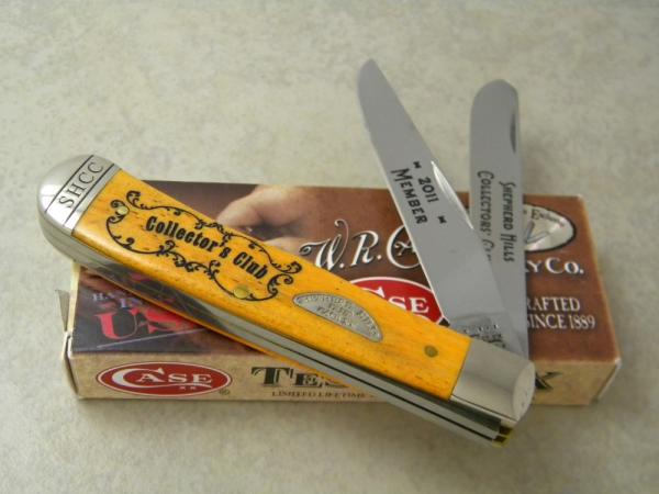 Case XX USA 2011 Persimmon Bone 6254 Shepherd Hills Collector's Club Member Trapper Knife NIB