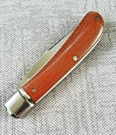 Bobby Toole Custom Lanny Clip Knife, Natural micarta, New, CPM-154 ,4" closed ,pouch only