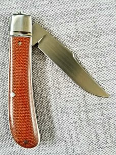 Bobby Toole Custom Lanny Clip Knife, Natural micarta, New, CPM-154 ,4" closed ,pouch only