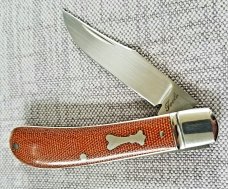 Bobby Toole Custom Lanny Clip Knife, Natural micarta, New, CPM-154 ,4" closed ,pouch only