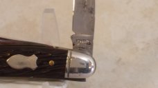 Schrade Walden Slim Stockman Knife with Peachseed Bone 895 (1950"s)