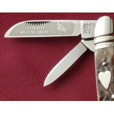 Bulldog Brand Knives 3-78quot 4 blade Stag Congress Tennessee Walking Horse 1984 Solingen Germany