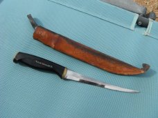 Vintage 1960s Normark Stainless Steel Fillet Knife from Fiskars with Original Sheath Made in Finland